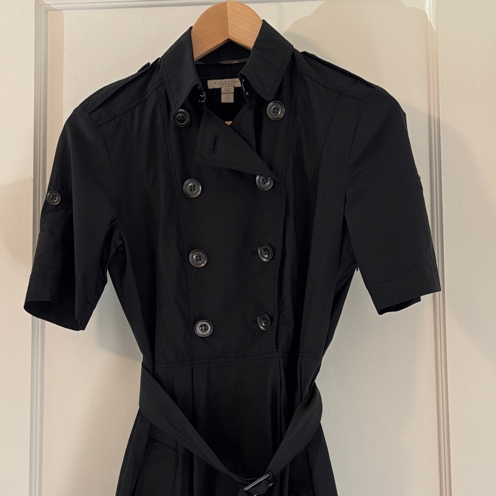 Burberry Brit Black Trench Double-Breasted Mini Dress size US 4